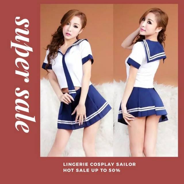 Lingerie Sexy Costum Transparan Pelaut Sailor Import