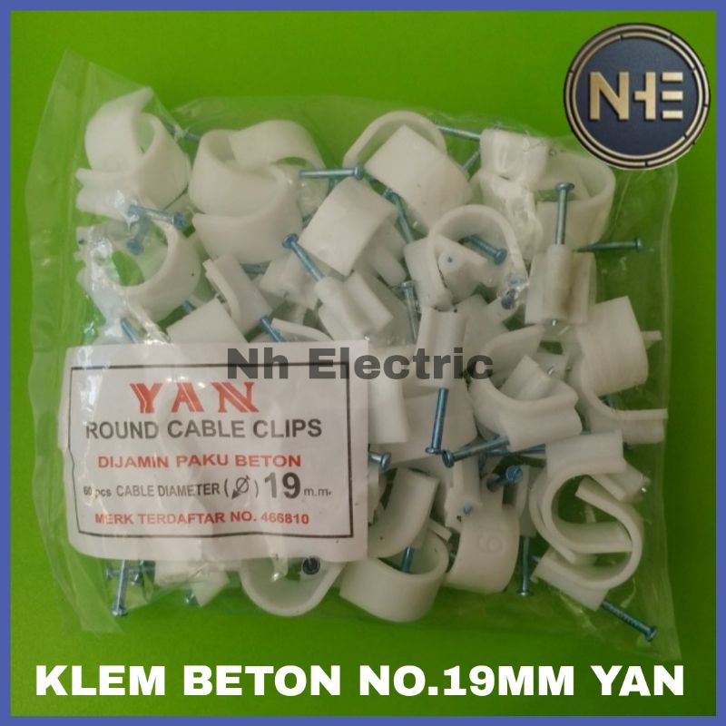 Klem Kabel No.19mm Yan - Klem Kabel Paku Beton No.19mm Yan