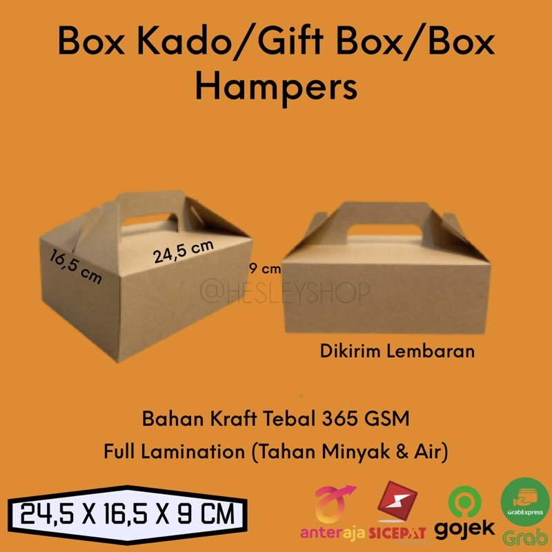 

Box Kado Box Hampers 24,5 x 16,5 x 9cm Tahan Minyak & Air