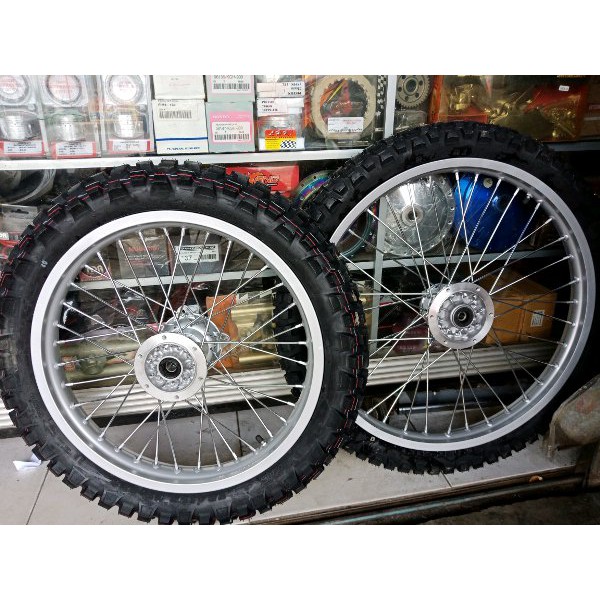 BRILIANT Paketan Velg KLX  DTracker 150 ring 16 19 sepaket Velg Ban luar dalam Tromol jarijari