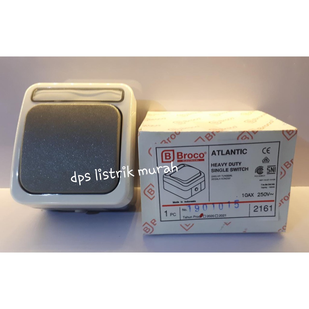 BROCO SAKLAR ENGKEL ATLANTIC SAKLAR TUNGGAL WATERPROOF ANTI AIR 2161