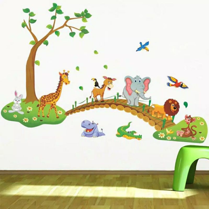 Crossing animal wallsticker wall sticker stiker dinding