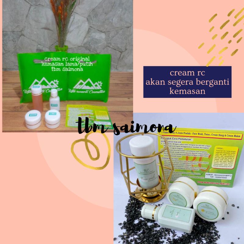 RITA SUSANTI COSMETICA BRIGHTENING BPOM CREAM RC ORIGINAL CREAM RC KEMASAN LAMA LABEL HIJAU