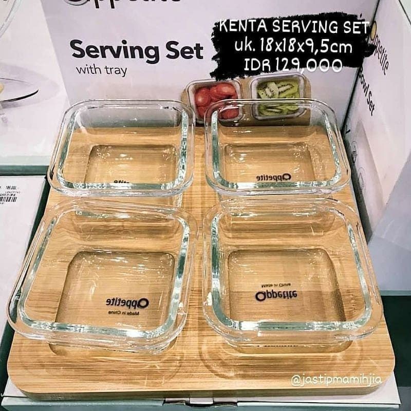 KENTA SERVING SET INFORMA / SERVING GLASS TRAY / WADAH SAJI