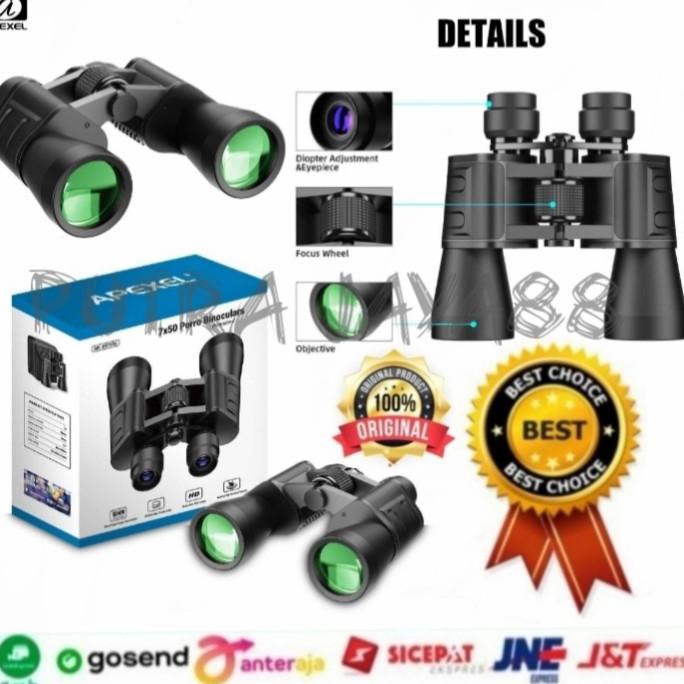 Teropong Binoculars Teropong Berburu Compact Zoom 7X50