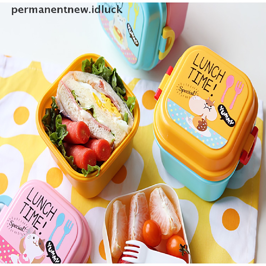 Kotak Makan Siang Bento Bahan Plastik Motif Kartun Untuk Microwave Oven