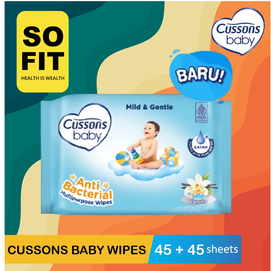 Cussons Baby Wipes 45's BELI 1 GRATIS 1 / Tissue Basah Bayi