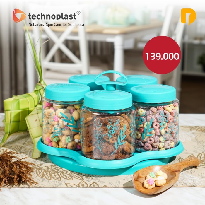 

Toples Tempat Kue Kering Lebaran Murah Nobanana Spin Canister Set of 5 - tosca