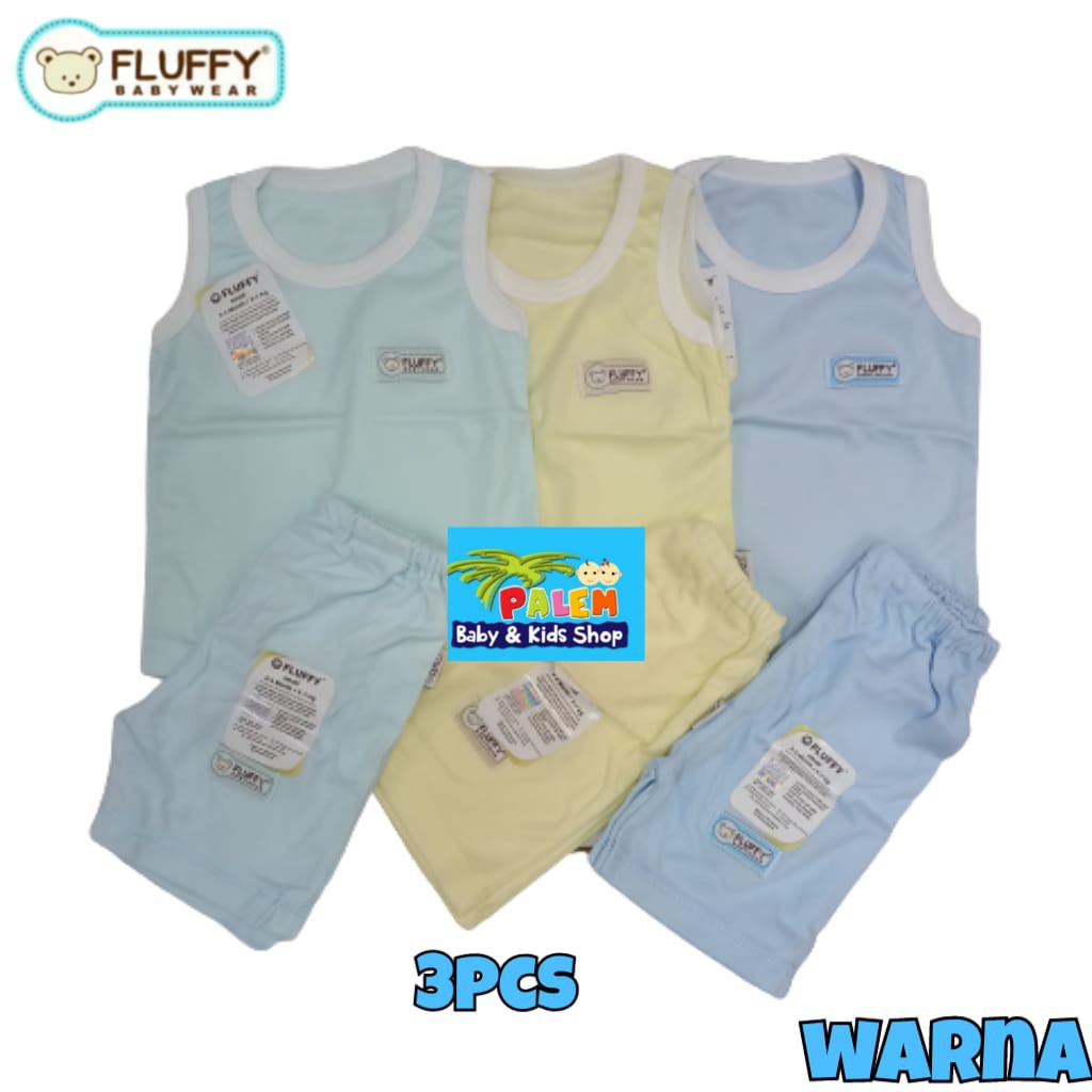 fluffy setelan singlet celana pendek (s m l)