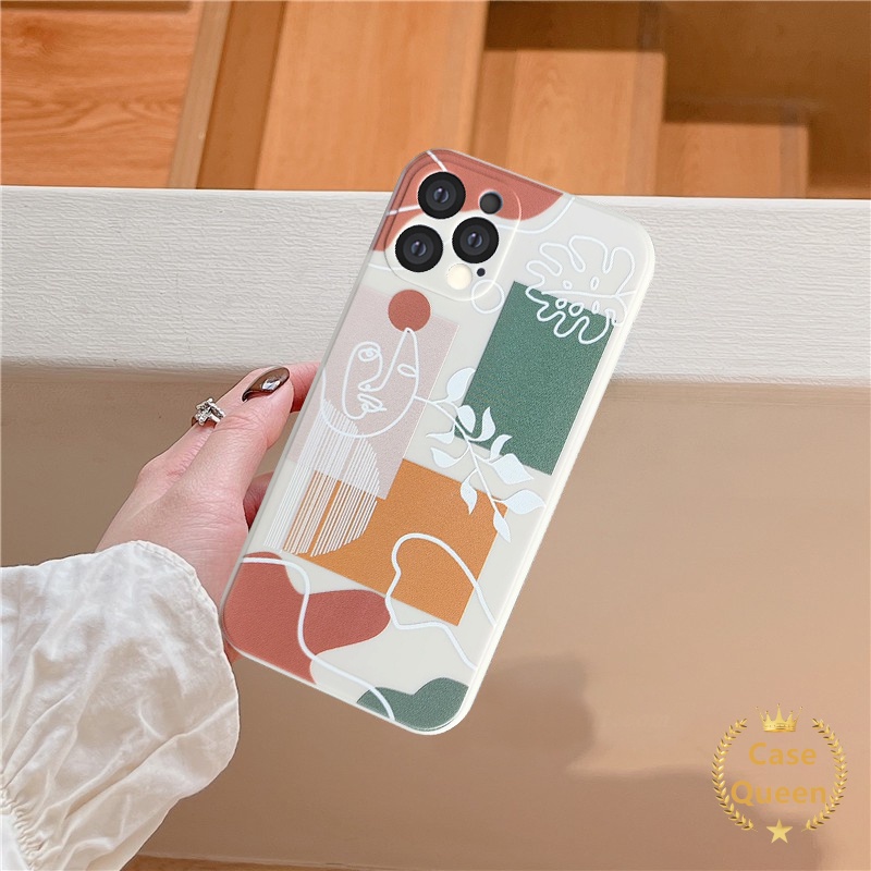 Soft Case Bahan Tpu Motif Geometris Untuk Iphone 12 11 13 Pro Max 6 6s 7 8 Plus X Xr Xs Max Se 2020