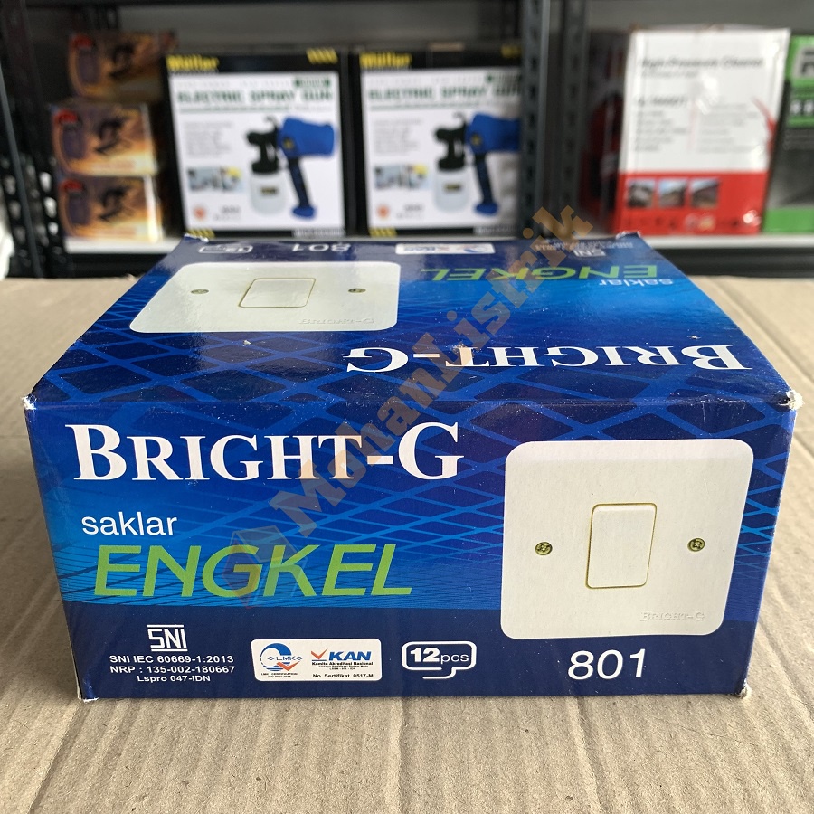 Saklar Sakelar Inbow Bright-G BG-801 Single Switch 1 Engkel Inbow Tanam SNI Murah