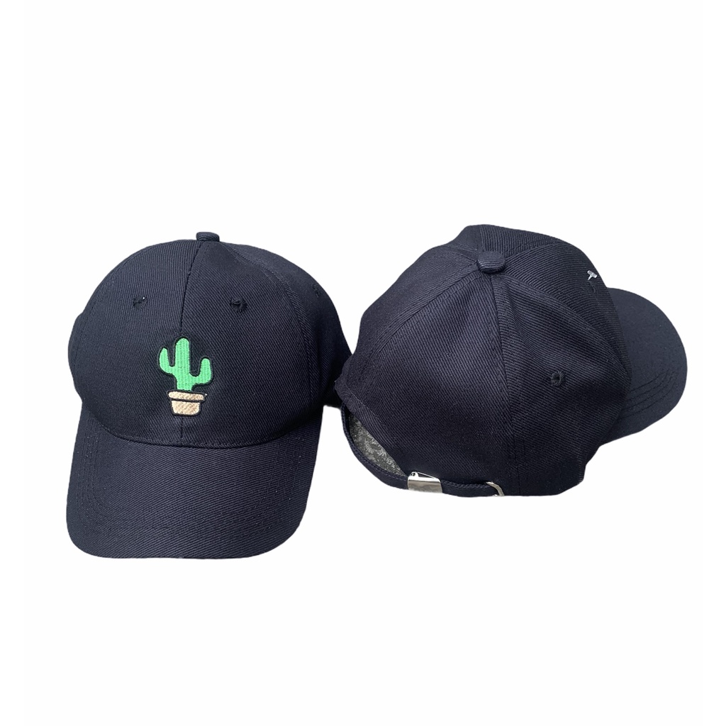 Topi baseball kaktus cream-Kaktus hitam prem