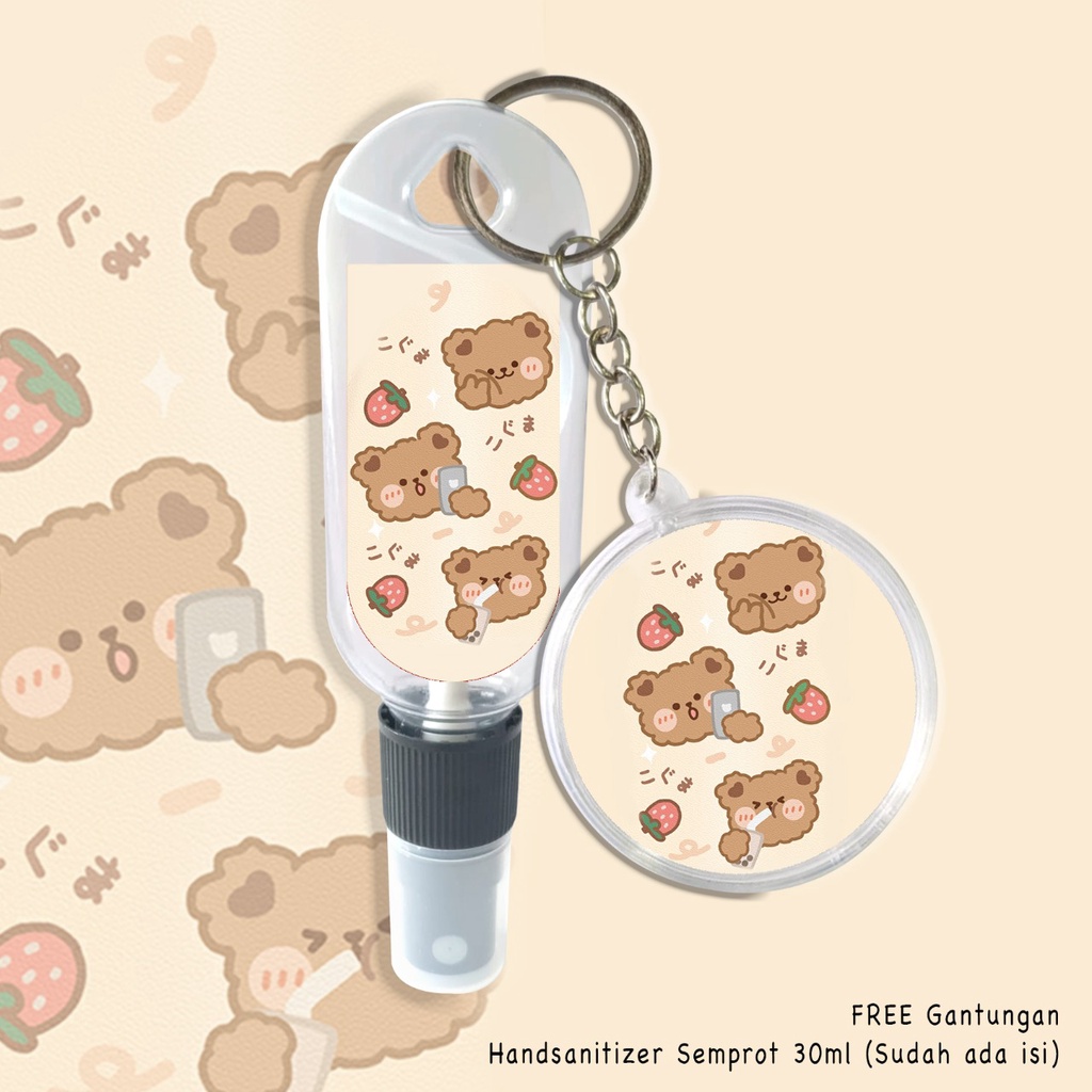 (FREE GANTUNGAN KUNCI) HAND SANITIZER / INCLUDE ISI 30 ML / BEAR STAW / CUSTOM / KADO UNIK