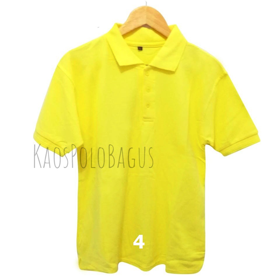 Kaos Polo Shirt Polos Bahan Lacoste Katun Gratis Ongkir Grosir Murah - Kuning