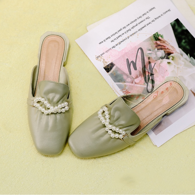 sandal wanita fashion import sandal sepatu mutiara jelly murah