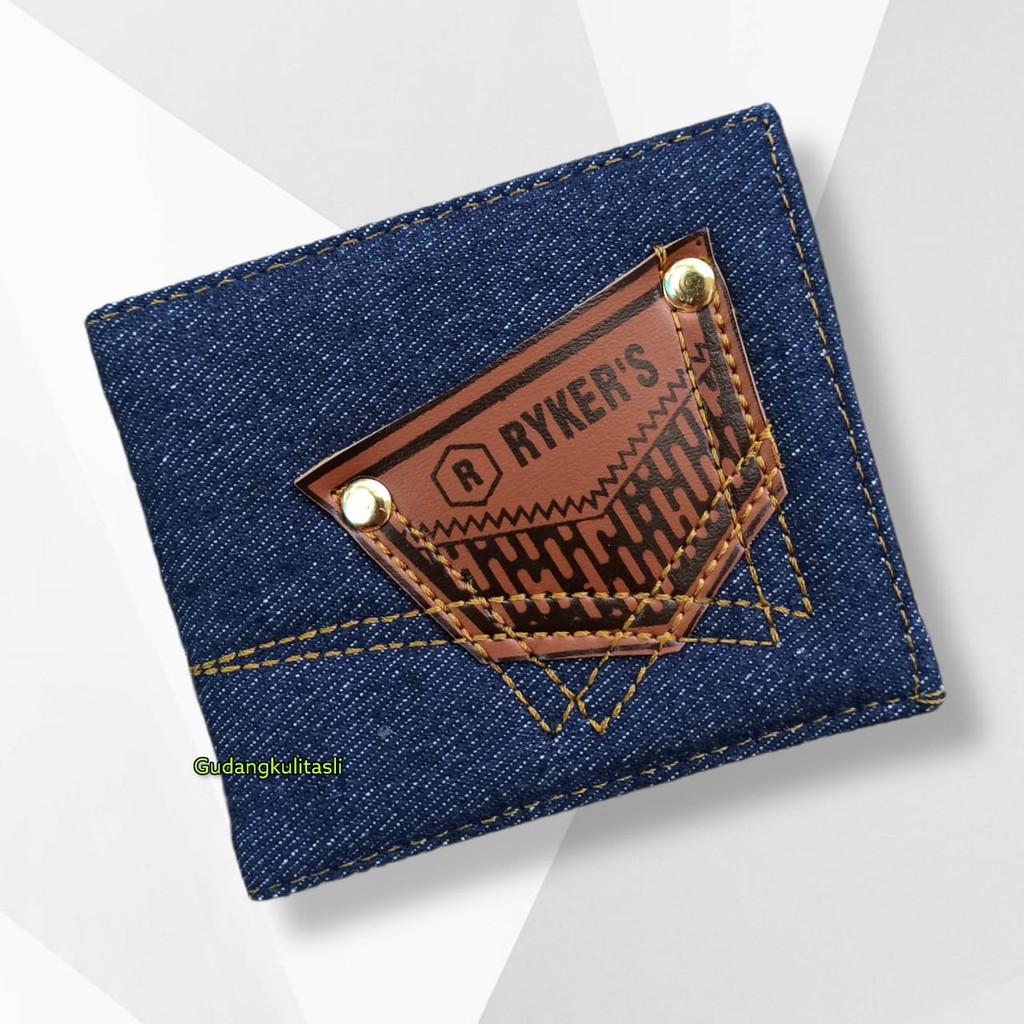 Dompet Pria Bahan Denim DNM01A Dompet Murah Dompet Denim Model 2 lipat Dompet Kanvas