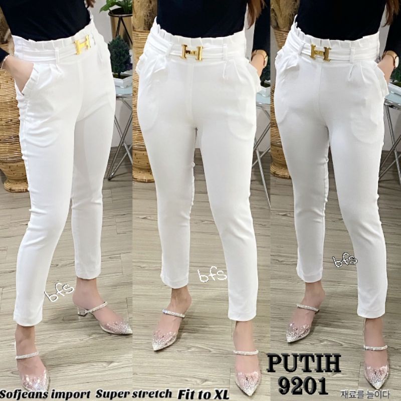 Celana SoftJeans Stretch Impor/ Celana Putih