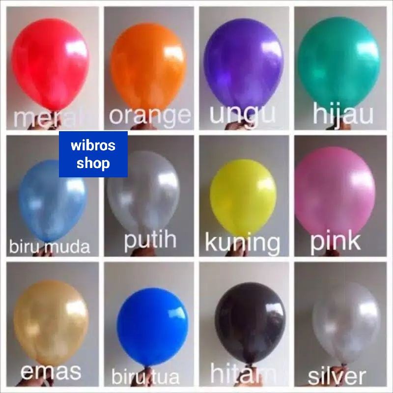 balon latex metalik 100 pcs