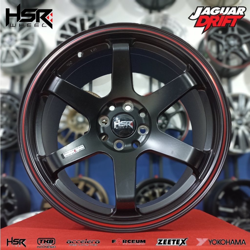 Velg Ring 17 Lebar Belang Hsr Tokyo Palang 6 Pcd 4 X 100 / 114.3 Hitam - Pelek Mobil Racing R17 Mojo