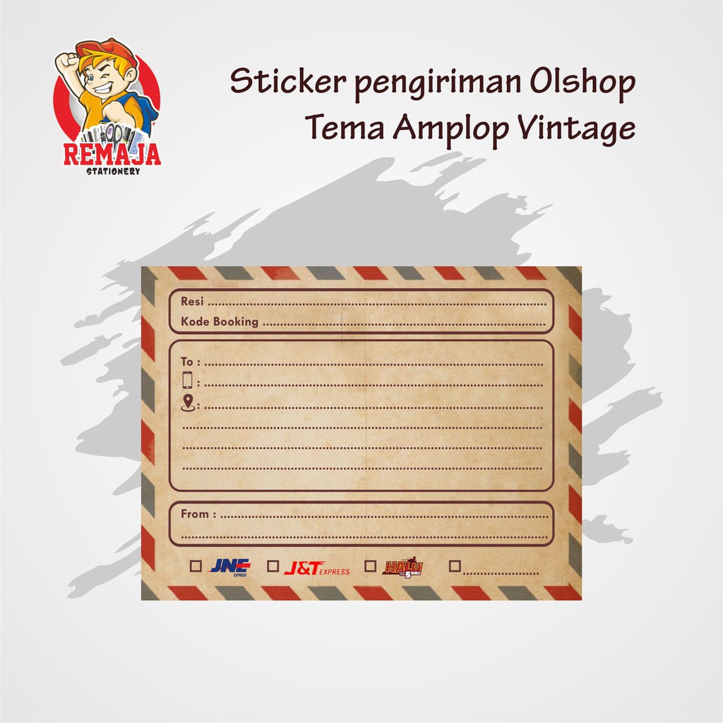 

Sticker pengiriman olshop/ online shop tema amplop vintage MIN ORDER 35bj (berlaku kelipatan)