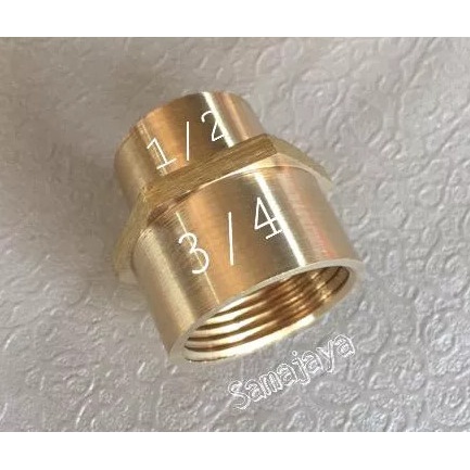 Doubel Nepel 1/4 x 3/4 DRAT DALAM Kuningan Fitting Double Nipple