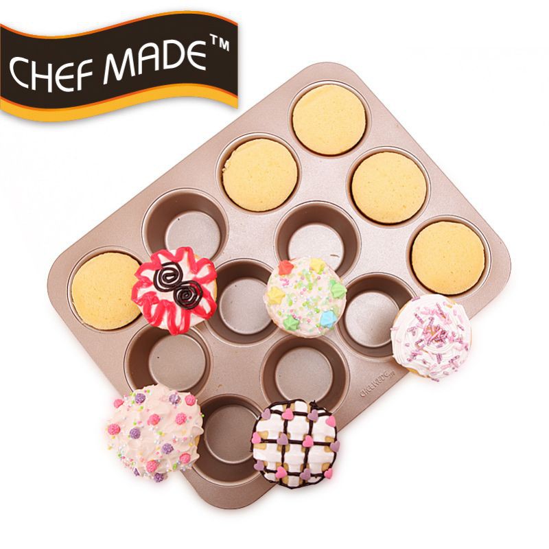 chefmade muffin 12cups bake pan wk9067 / loyang cup cake