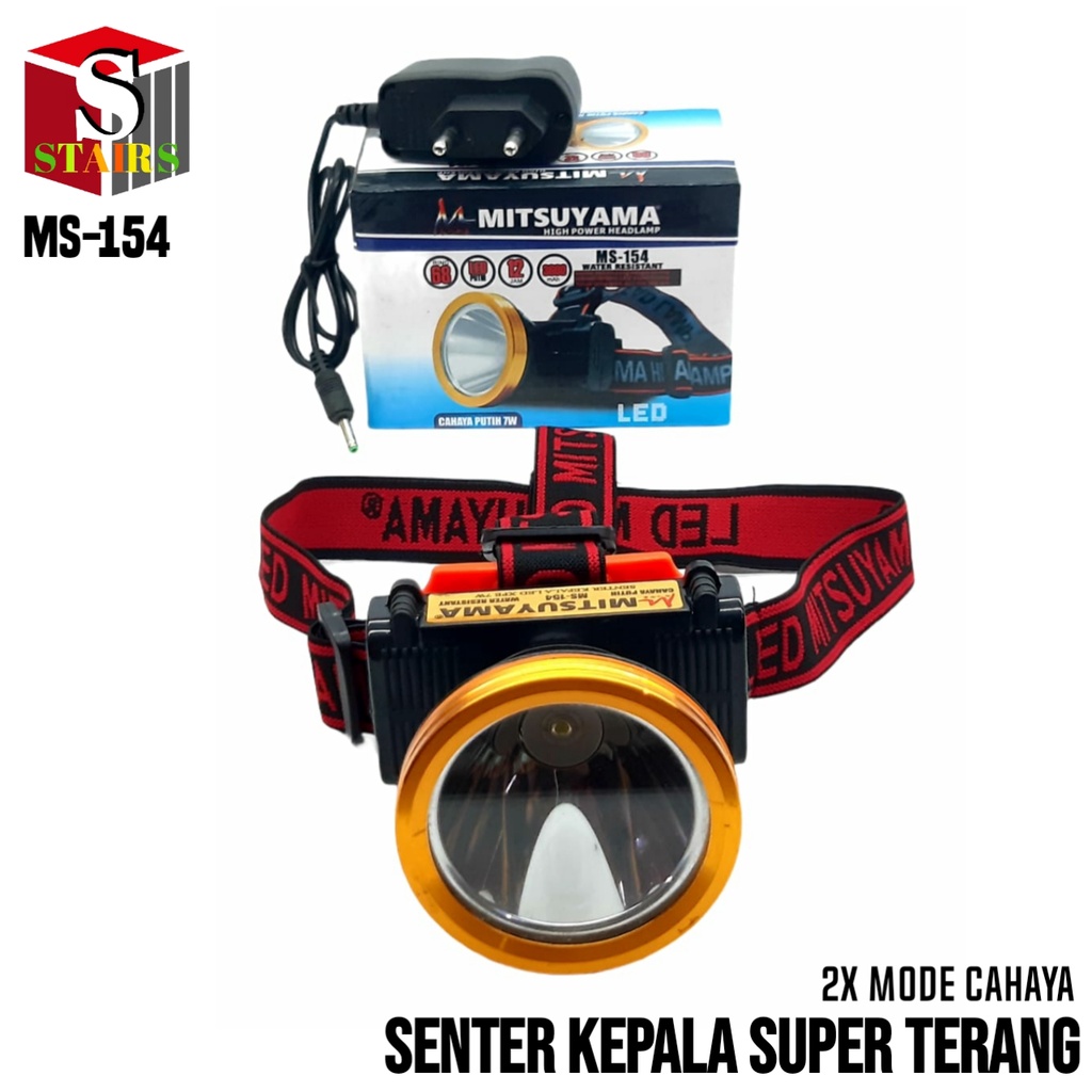 Senter Kepala LED Super Terang Tahan Air Ring 68 Cahaya Putih MS-154