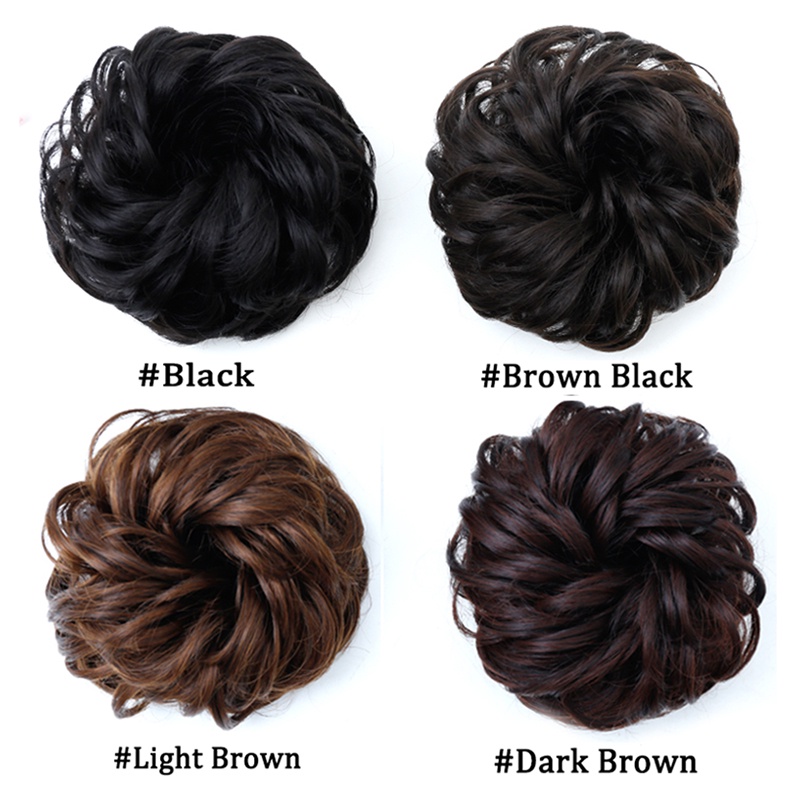 Wig / Rambut Palsu Wanita Model Cincin Warna Matte Bahan Silk Tahan Panas