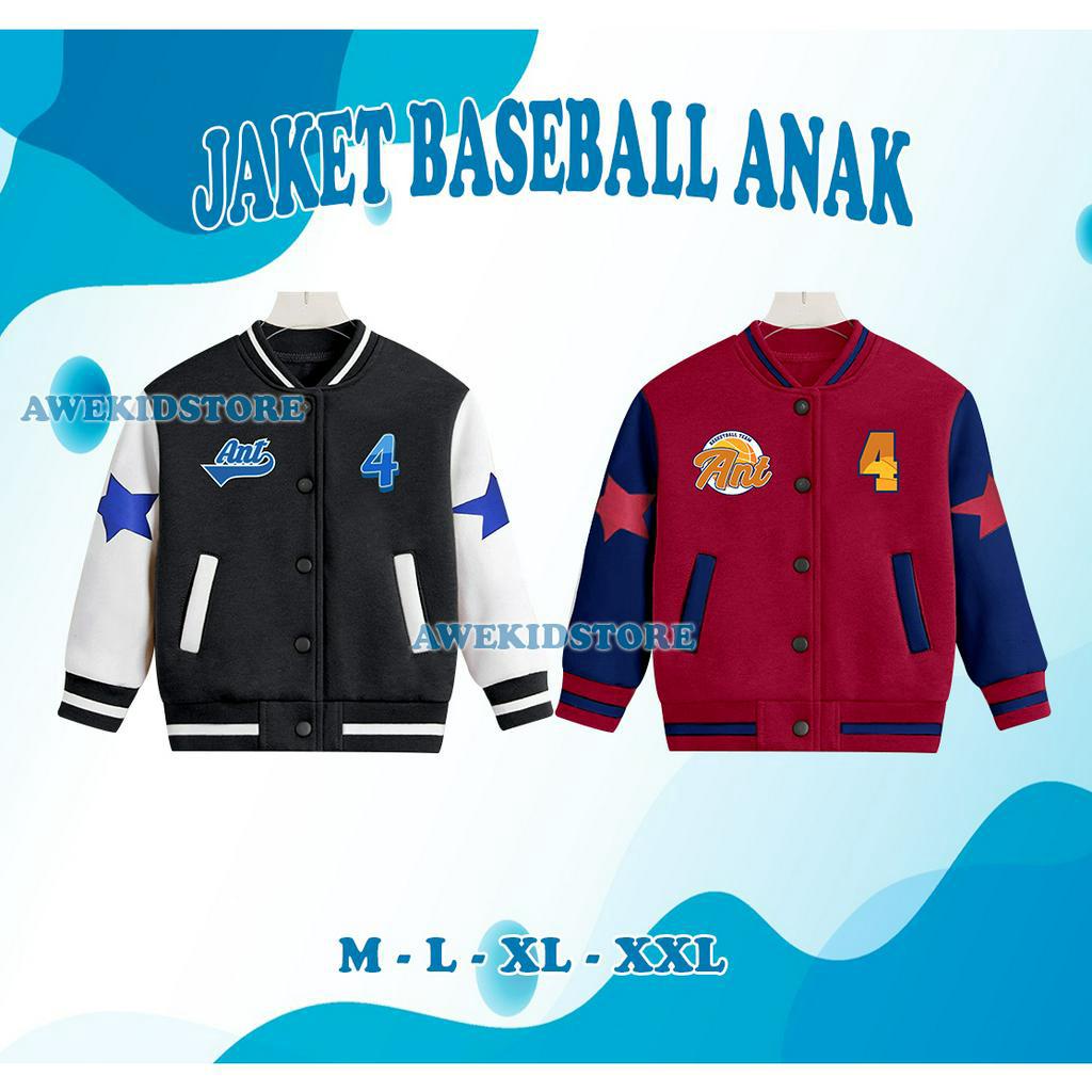 JAKET ANAK VARSITY BASEBALL JAKCET ANAK LAKI LAKI PEREMPUAN UMUR 2 - 12 TAHUN