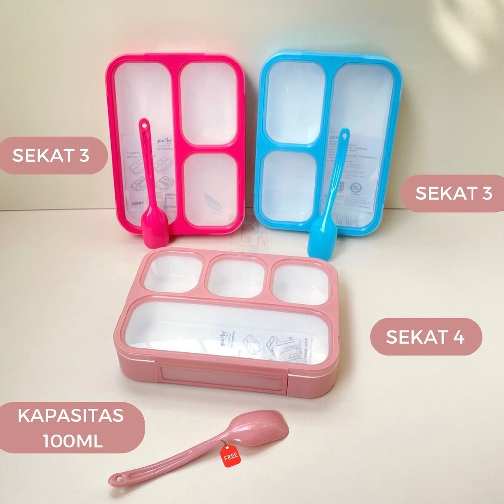 Geboyshopp Kotak Makan / Lunchbox Yooyee 100% ORIGINAL ANTI TUMPAH