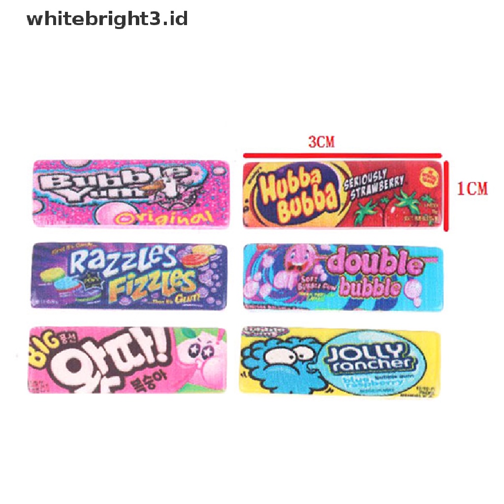 (whitebright3.id) 5pcs / Set Mainan Miniatur Permen / Snack Bahan Resin Untuk Dekorasi Rumah Boneka