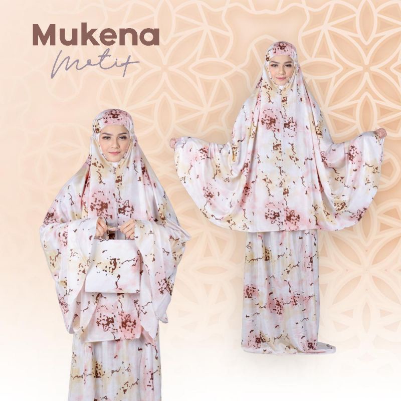 Mukena Sholat Wanita Dewasa Rayon Bali Premium Cantik Adem Putih Kombinasi