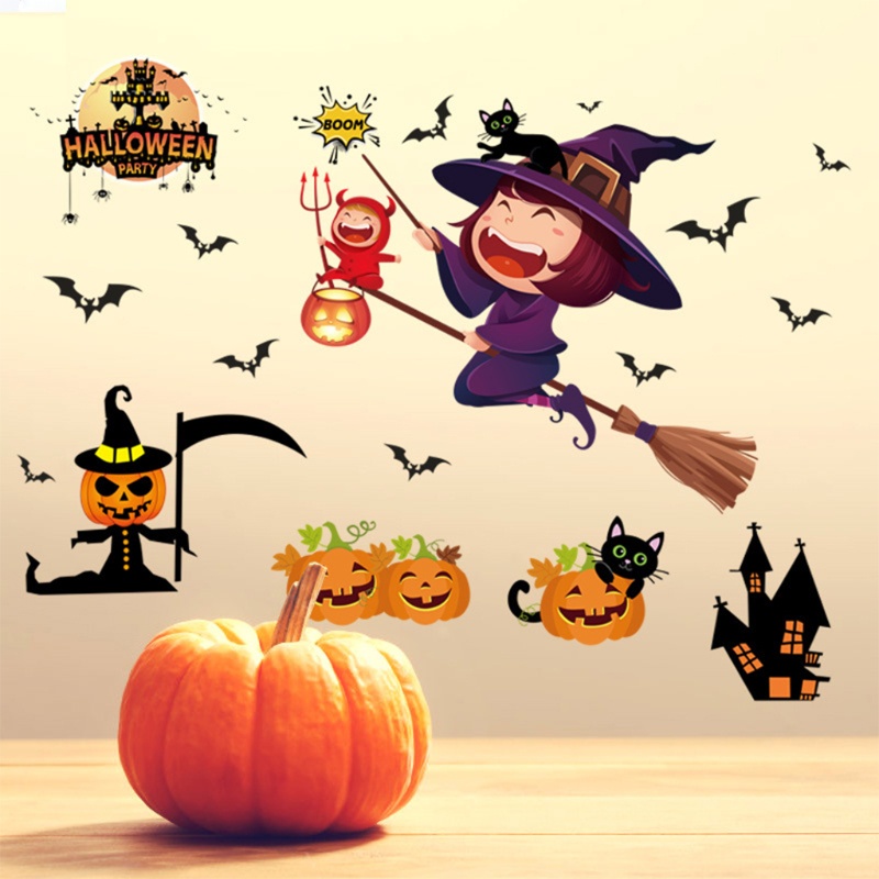 Zzz Stiker Jendela / Pintu / Dinding Motif Halloween Untuk Dekorasi Rumah