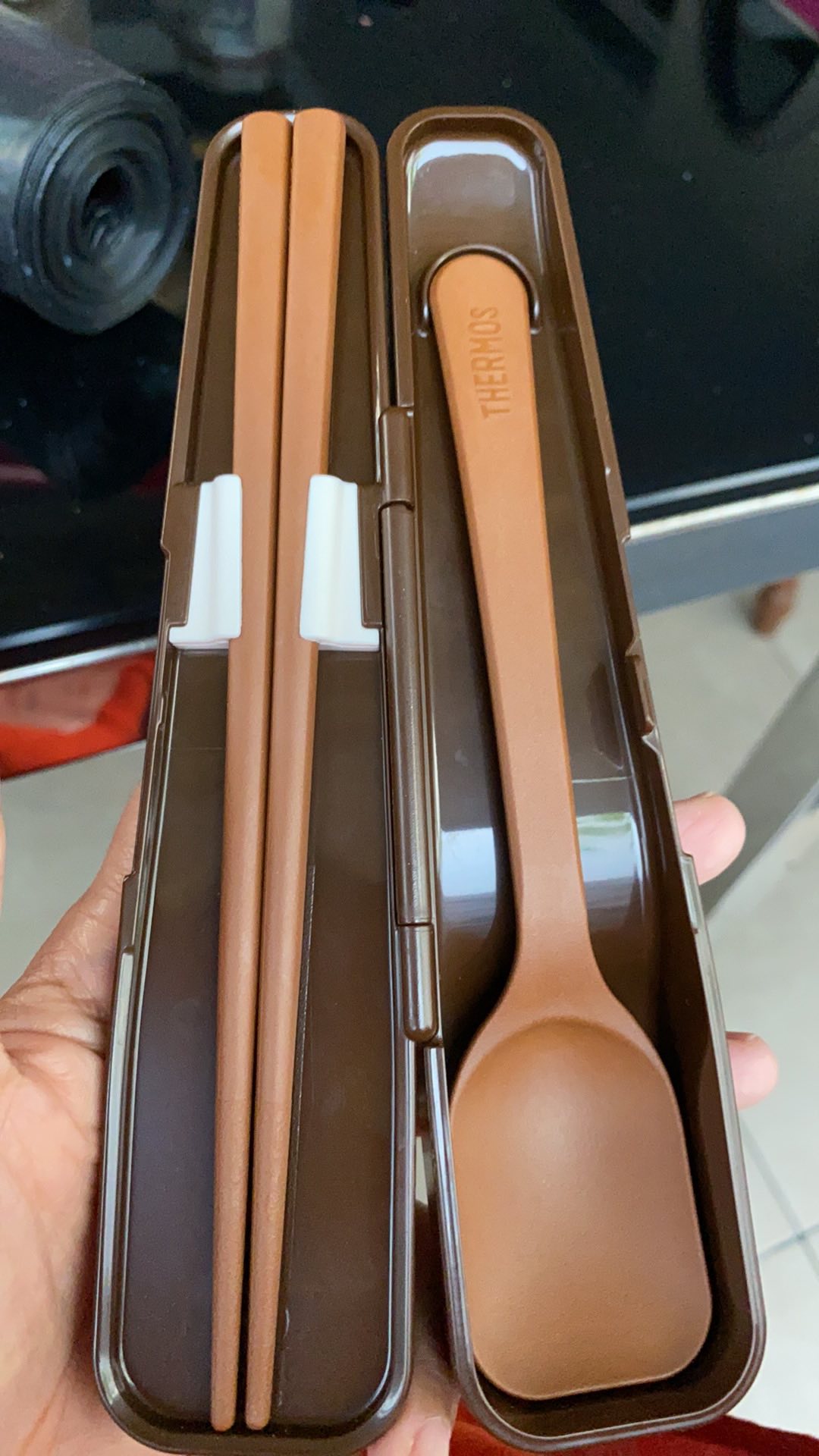 Thermos Sendok Sumpit Travel Cutlery Set - Brown (cpe-001-bw)