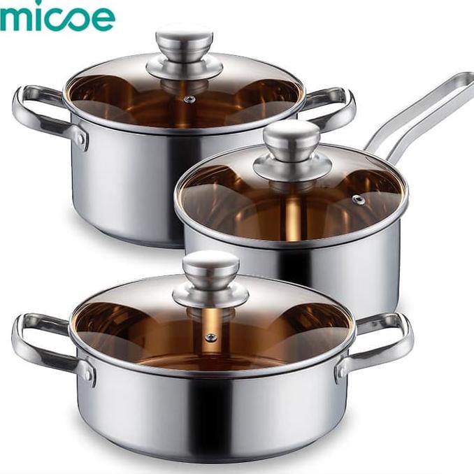 Micoe Panci 3 Set Panci Masak Stainless Steel Super - Terbaik 