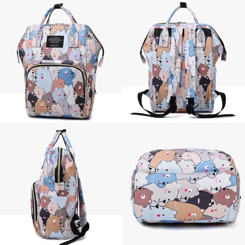 TAS BAYI 6010 - Tas Bayi LTS CARTOON Ransel Perlengkapan Travelling Popok Bayi Tas Diaper Bag Anello - G1