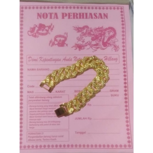 Gelang emas muda aksesoris perhiasan wanita dewasa emas muda kadar 35%