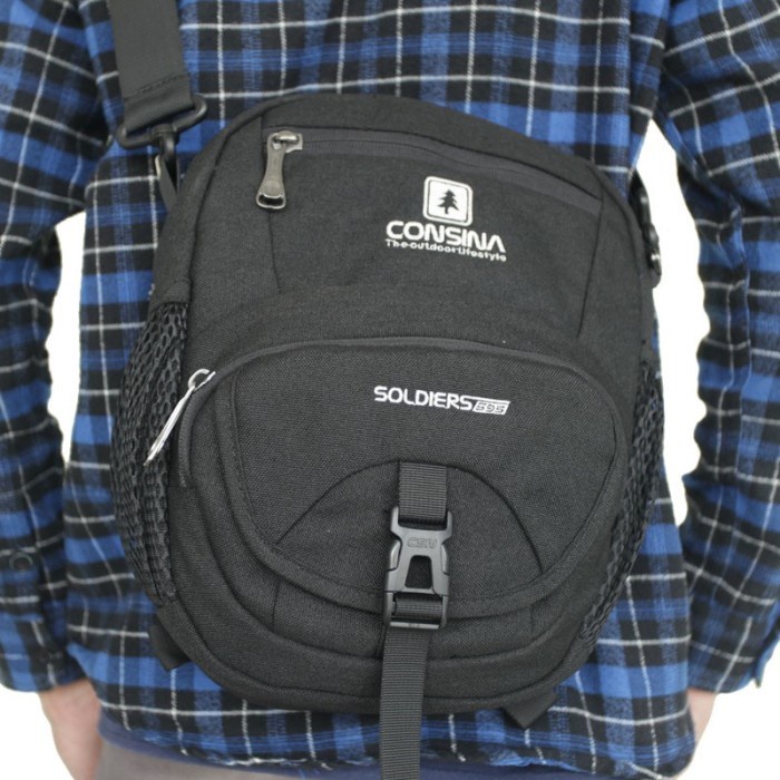 Tas Selempang Consina Shoulder Bag 595 Travel Tools Waist Sling Bag - Hitam