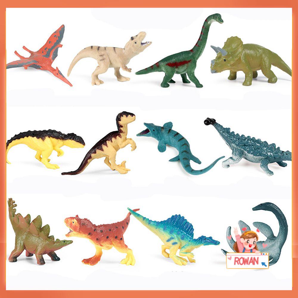 R-flower 12PCS Mainan Edukasi Model Dinosaurus Triceratops Brachiosaurus Untuk Belajar Sains Anak