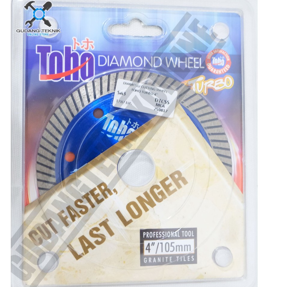 DIAMOND WHEEL / MATA POTONG KERAMIK GRANIT 4 INCH TIPE : TOHO TURBO