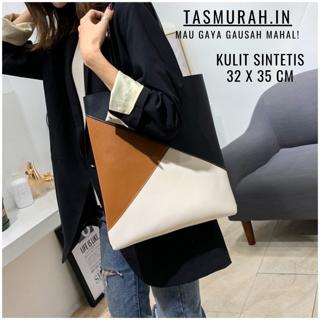 COD SALE 2.2 - TOTEBAG RESLETING KULIT BOTEGA [MUAT LAPTOP] TAIGA TIGA WARNA HITAM, KREM, COKLAT | TOTEBAG KASUAL/KOREAN | TOTEBAG KERJA, KULIAH, SEKOLAH, TRAVELING | TOTEBAG FASHION SHOW