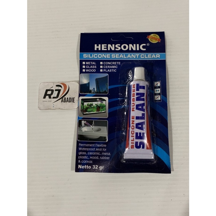 Lem Kaca Silikon / Silicone Rubber Sealant Clear Hensonic [12pc] - Kecil 32gr