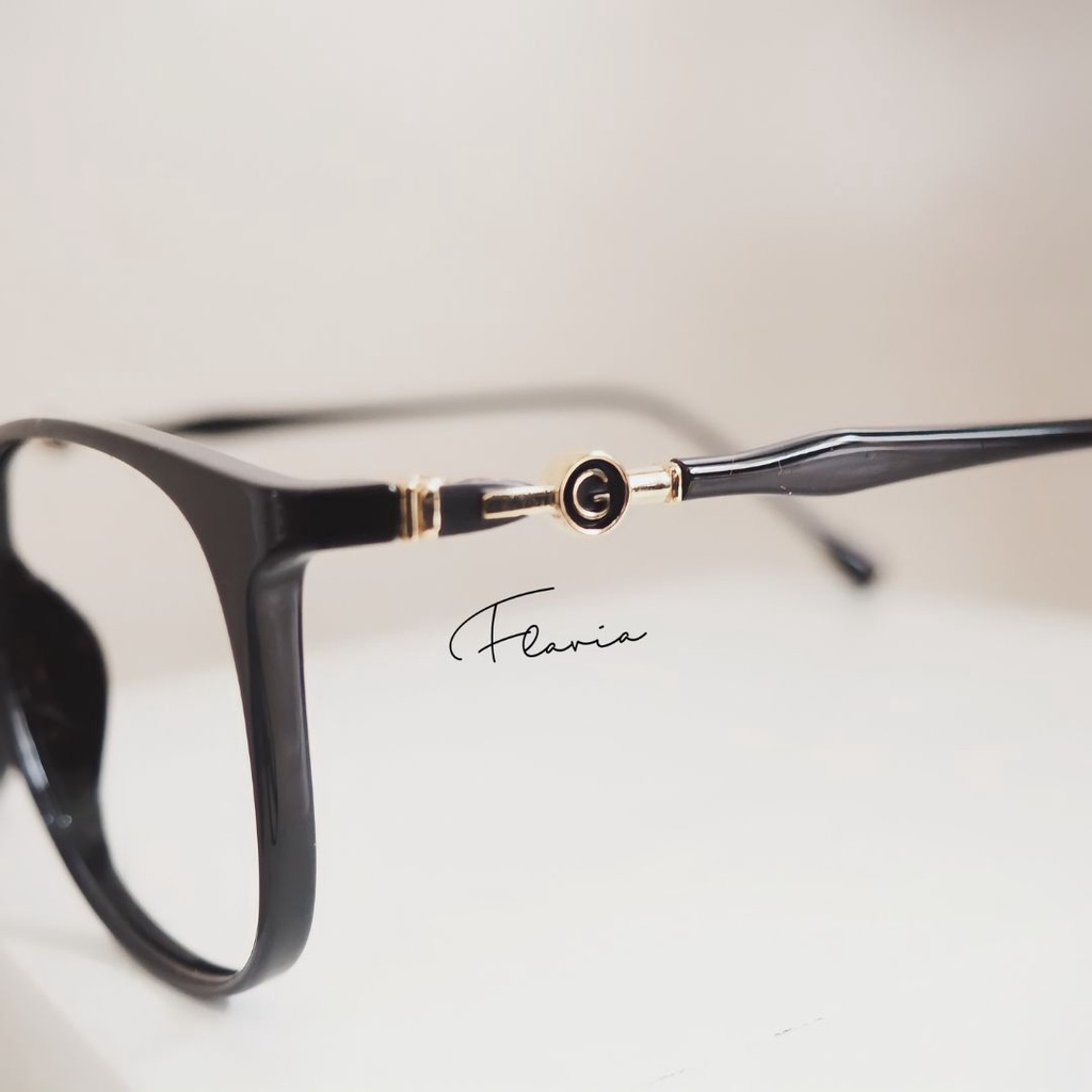 Flavia Eyewear - Kacamata Brooklyn Square Acetat (custom minus, photochromic, blueray, bluechromic dan photobrown)