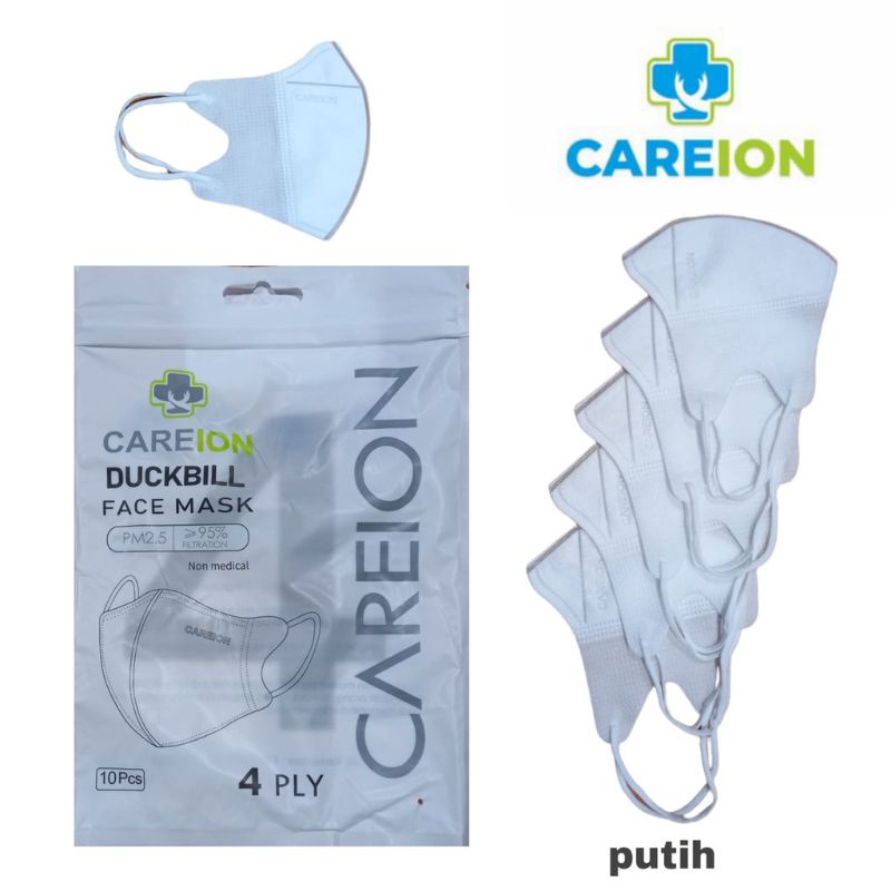 Masker Duckbill Kf94 Careion 4Ply 10Pcs | Duckbill Garis 4Ply