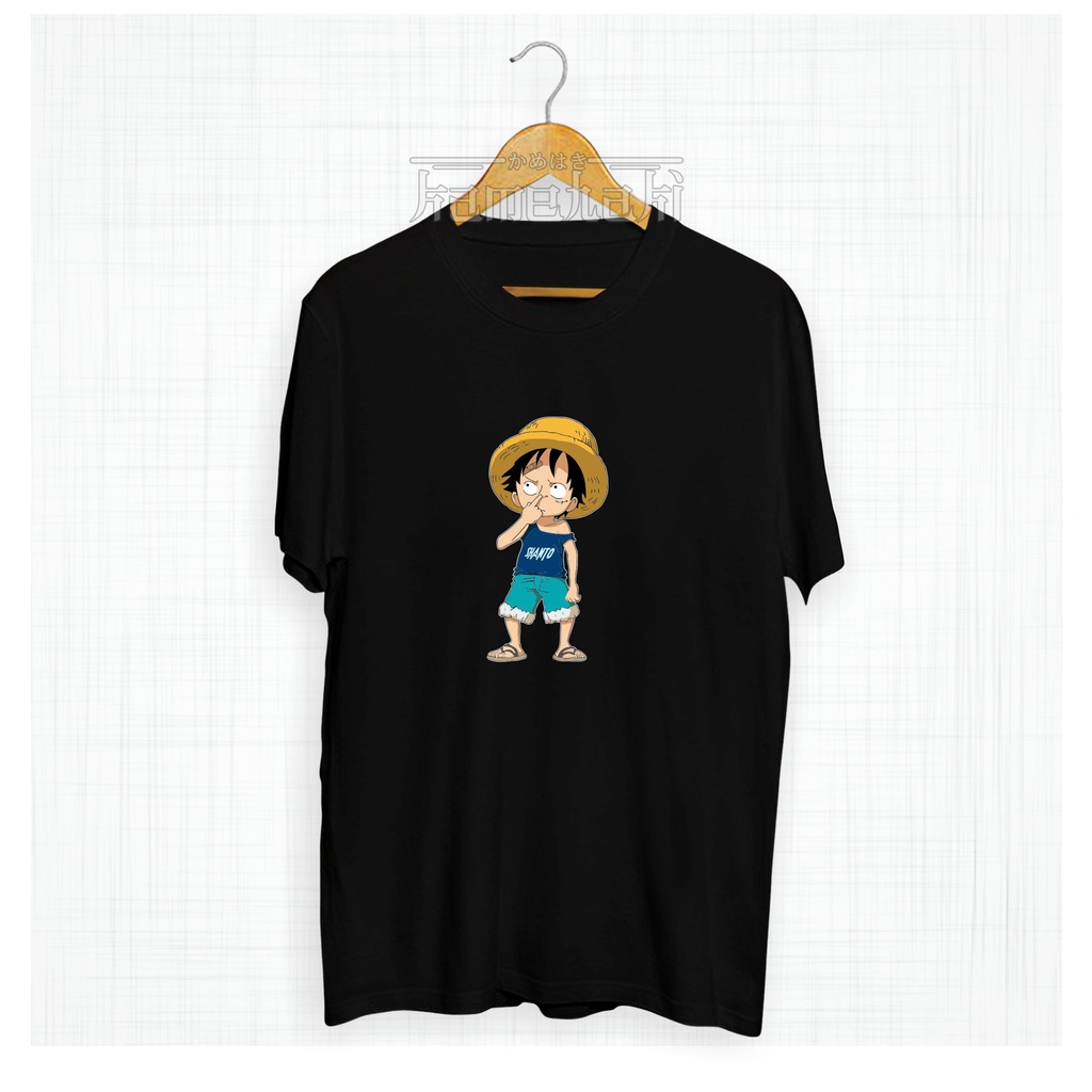 Kaos Anime LUFFY NGUPIL KECIL / Kaos One Piece Jepang / Baju Distro Pria Wanita / Kaos Oversize kame