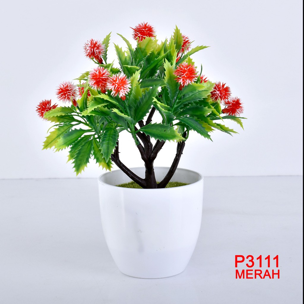 COD / TL88 POT TANAMAN  BUNGA HIAS DEKORASI RUANGAN BUNGA PLASTIK HIAS P3111-3