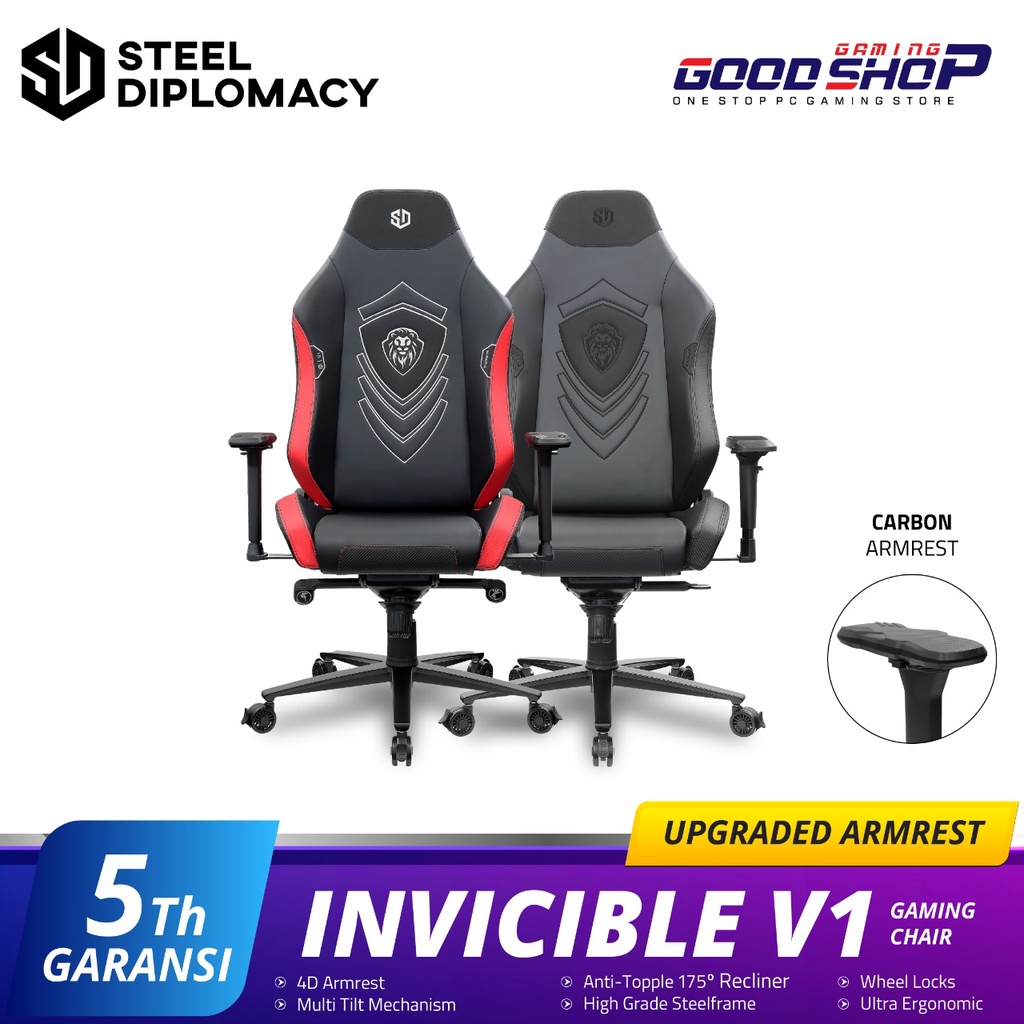 STEELDIPLOMACY Gaming Chair - Invicible V1 (Upgraded Armrest)