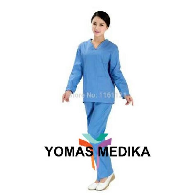 CUCI GUDANG BAJU OKA OK PAKAIAN JAGA DOKTER PERAWAT BIDAN TENAGA KESEHATAN GOWN GAUN LENGAN PANJANG 