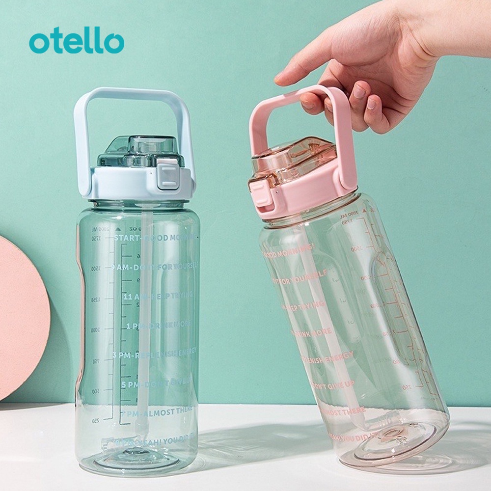 Titan Botol Minum 2 Liter Otello Bottle Air Minum Motivasi 2L Premium 2 Litre Transparan