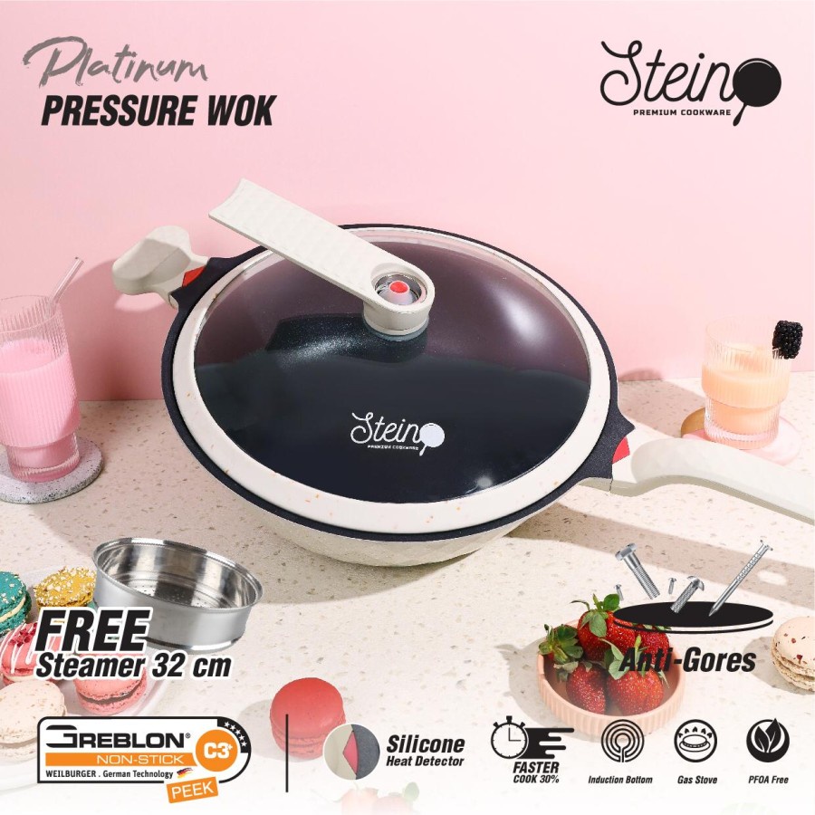 Stein Cookware - Platinum Wok Pressure Cooker 32cm (Panci Presto)